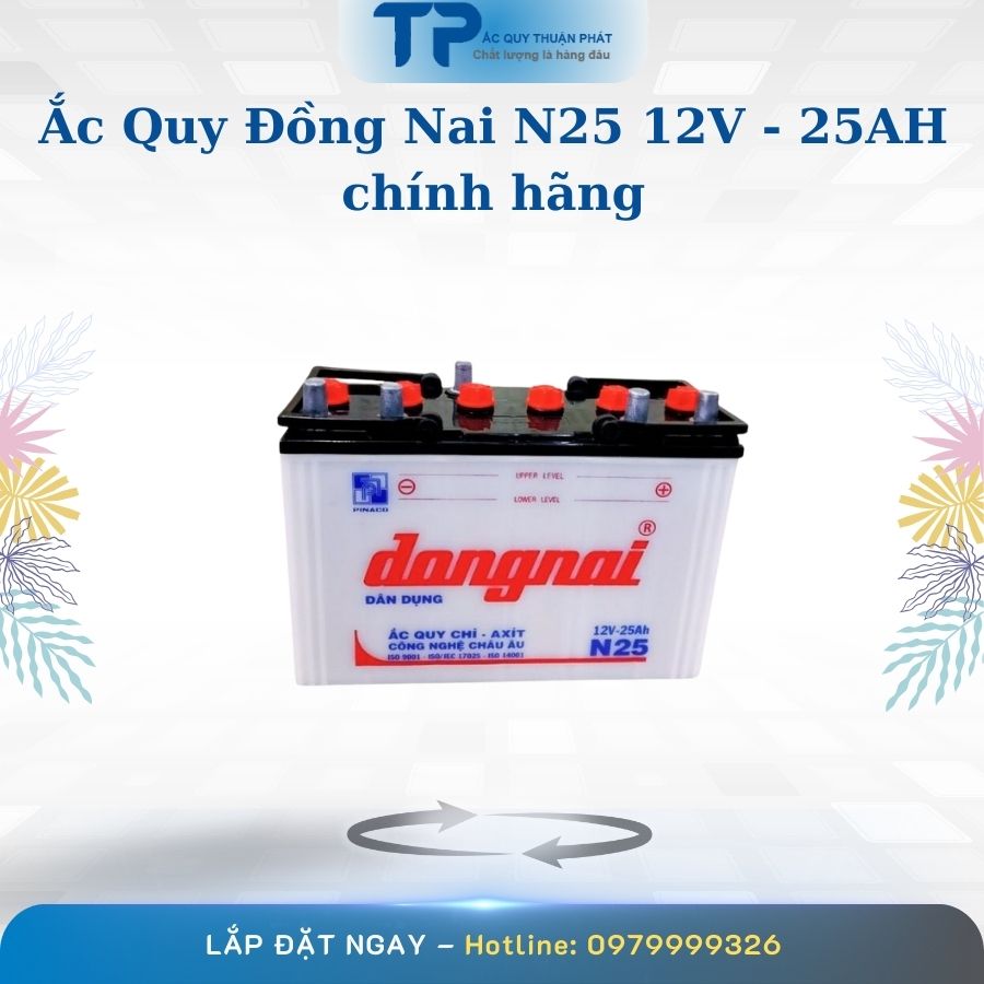 Ắc quy Đồng Nai N25 12V - 25AH chính hãng