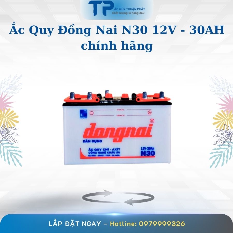 Ắc quy Đồng Nai N30 12V - 30AH chính hãng