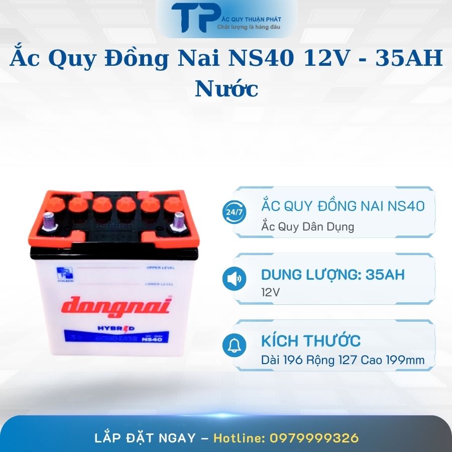 Ắc quy Đồng Nai NS40 12V - 35AH Nước