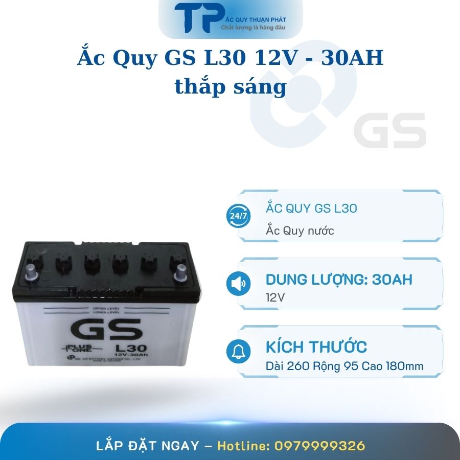 Ắc quy GS L30 12V - 30AH thắp sáng