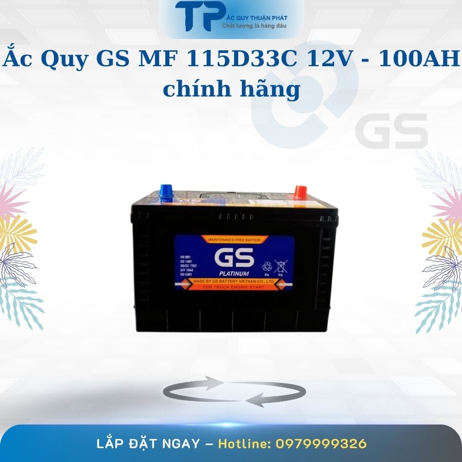 Ắc quy GS MF 115D33C 12V - 100AH chính hãng
