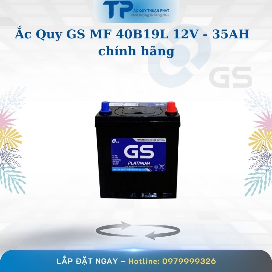 Ắc quy GS MF 40B19L 12V - 35AH chính hãng