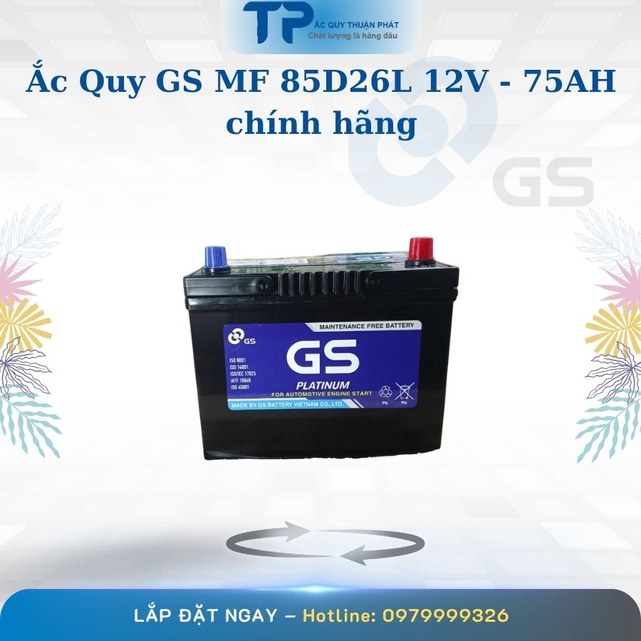 Ắc quy GS MF 85D26L 12V - 75AH chính hãng