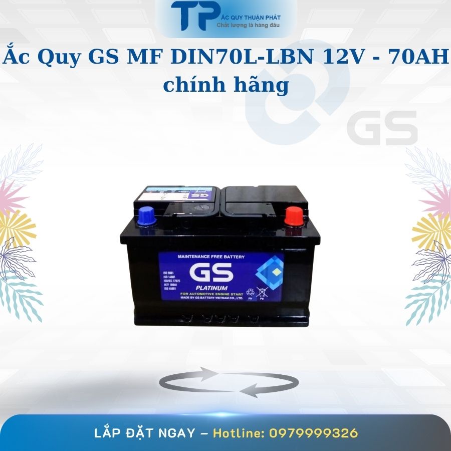 Ắc quy GS MF DIN70L-LBN 12V - 70AH chính hãng