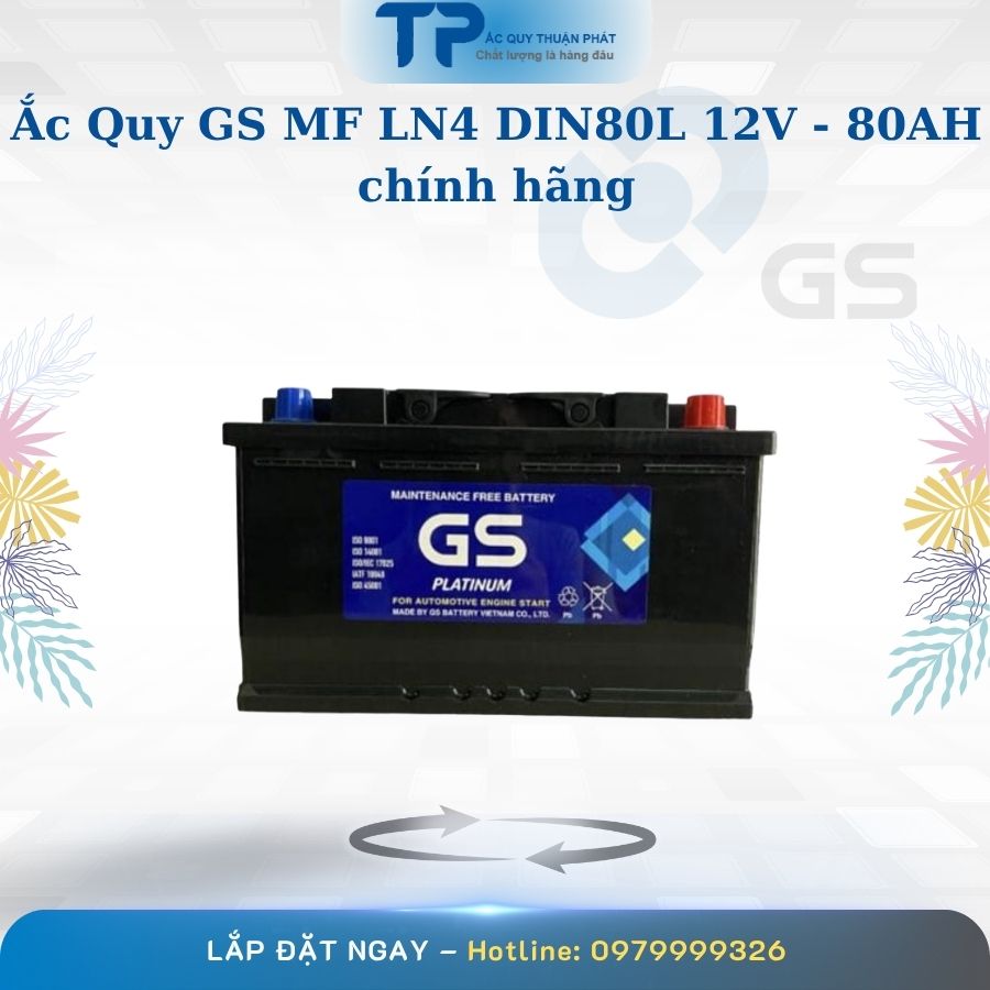 Ắc quy GS MF LN4 DIN80L 12V - 80AH chính hãng