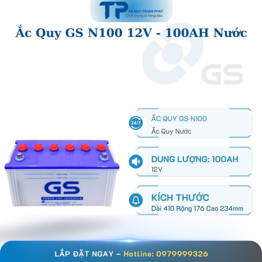 Ắc quy GS N100 12V - 100AH nước