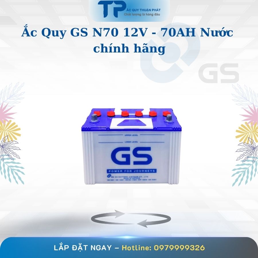 Ắc quy GS N70 12V - 70AH nước chính hãng
