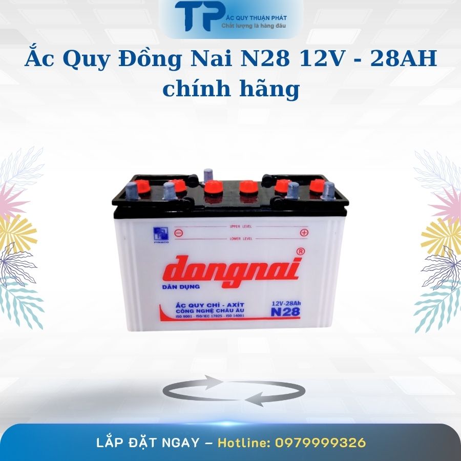 Bình ắc quy Đồng Nai N28 12V - 28AH chính hãng