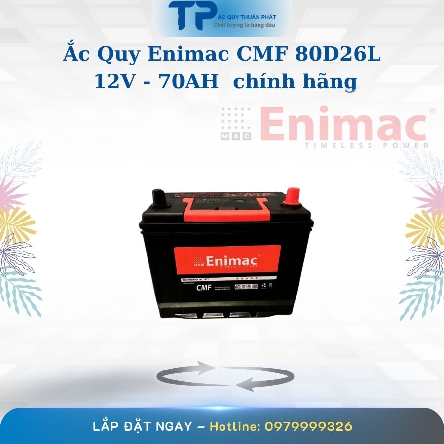 Ắc quy Enimac CMF 80D26L 12V - 70AH chính hãng