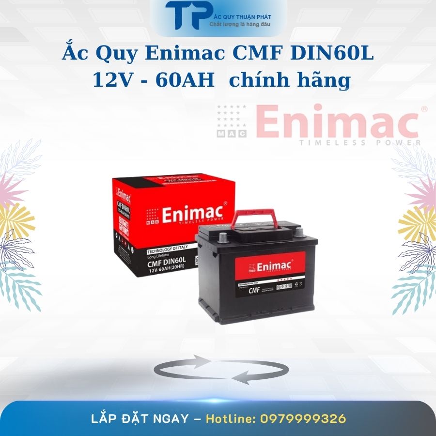 Ắc quy Enimac CMF DIN60L 12V - 60AH chính hãng