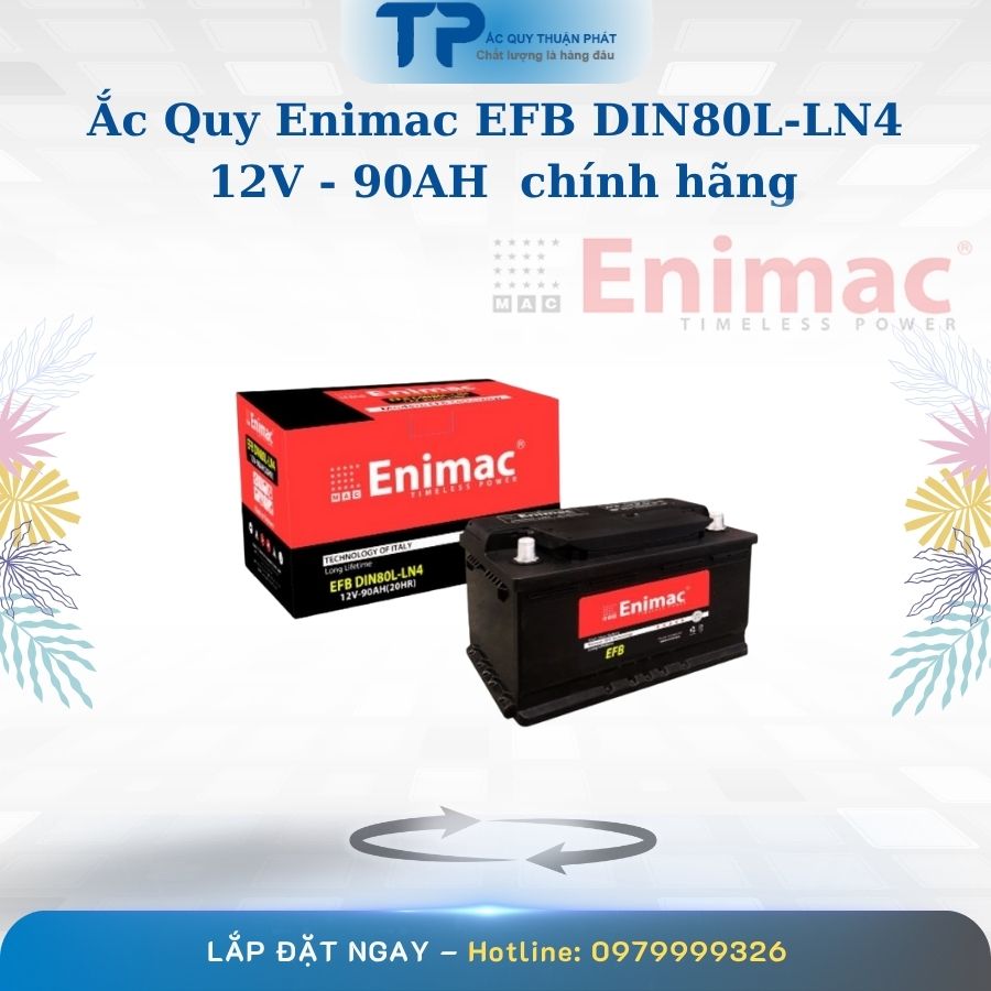 Ắc quy Enimac DIN80L LN4 12V - 90AH chính hãng