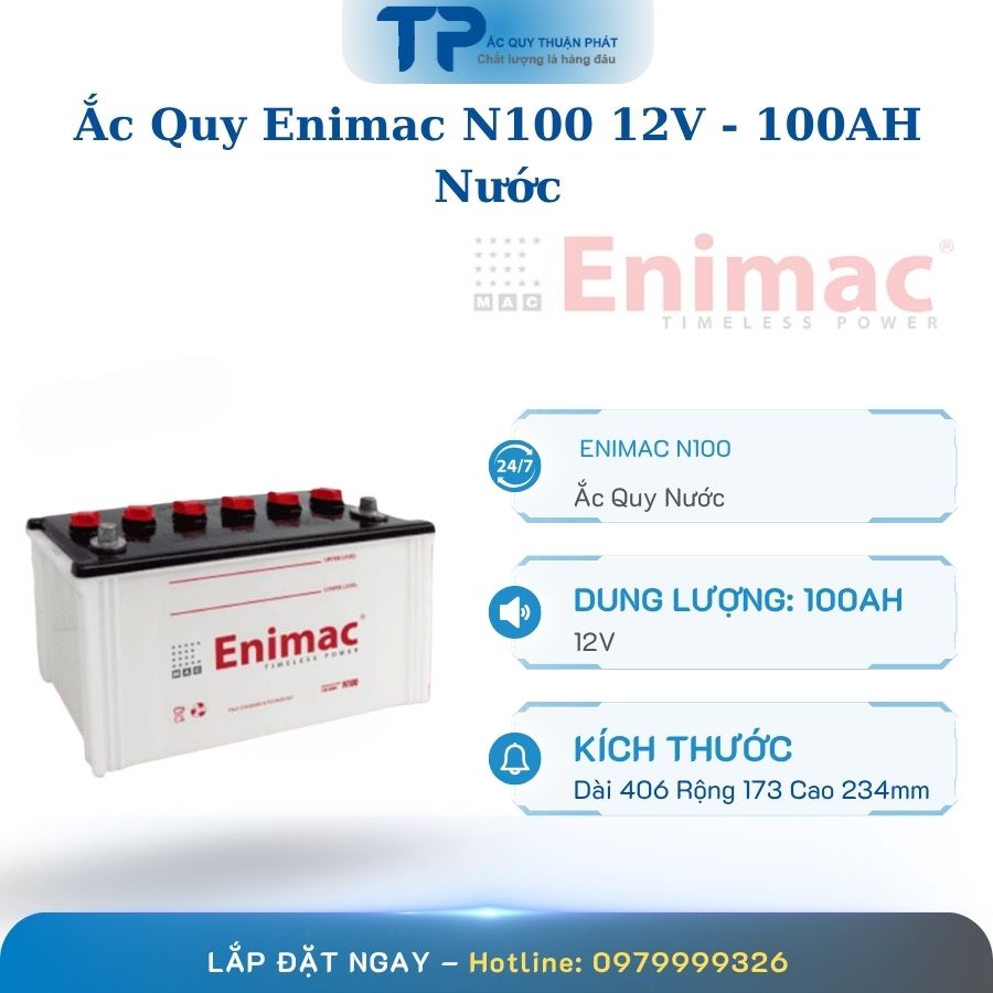 Ắc quy Enimac N100 12V - 100AH Nước