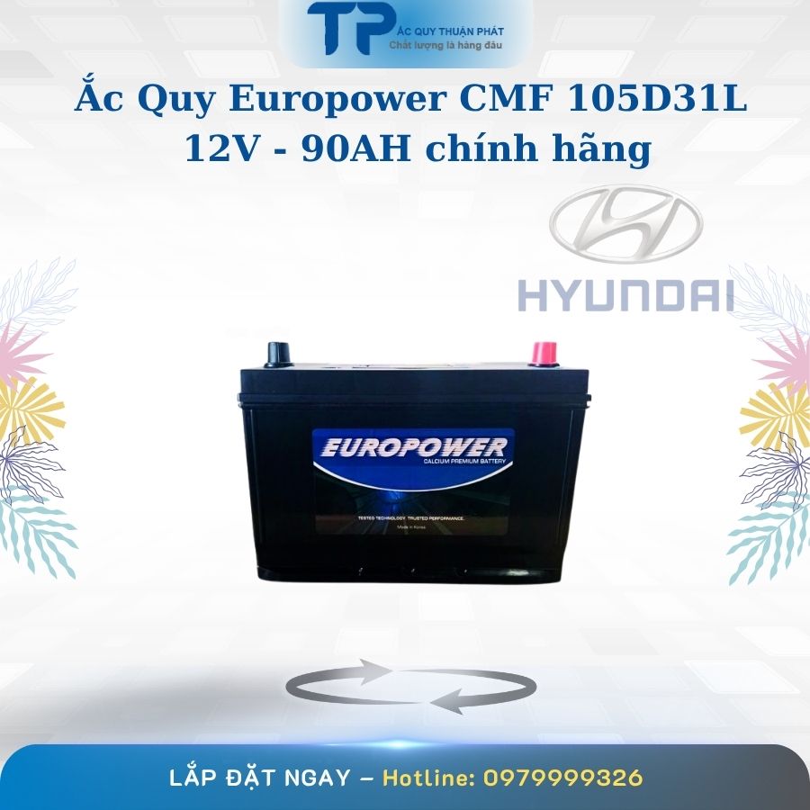 Ắc quy Europower CMF 105D31L 12V - 90AH chính hãng