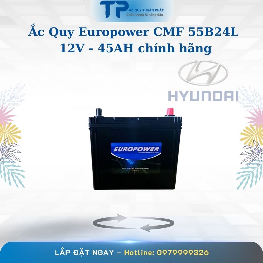 Ắc quy Europower CMF 55B24L 12V - 45AH chính hãng