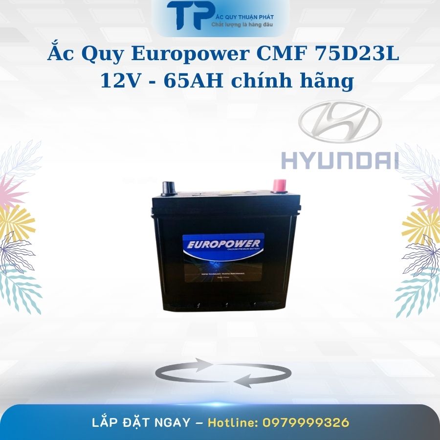 Ắc quy Europower CMF 75D23L 12V - 65AH chính hãng