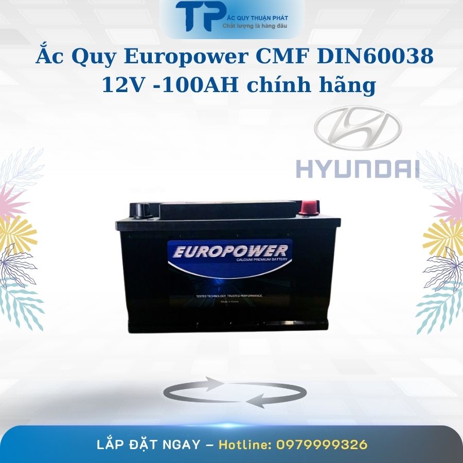 Ắc quy Europower CMF DIN60038 12V - 100AH chính hãng
