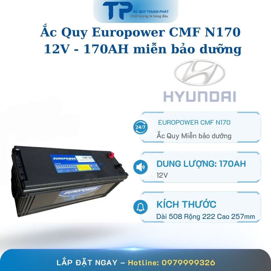 Ắc quy Europower CMF N170 12V - 170AH miễn bảo dưỡng