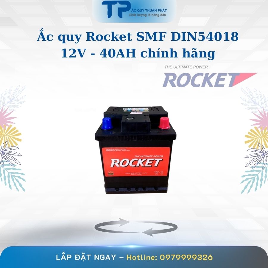 Ắc quy Rocket SMF DIN54018 12V - 40AH chính hãng