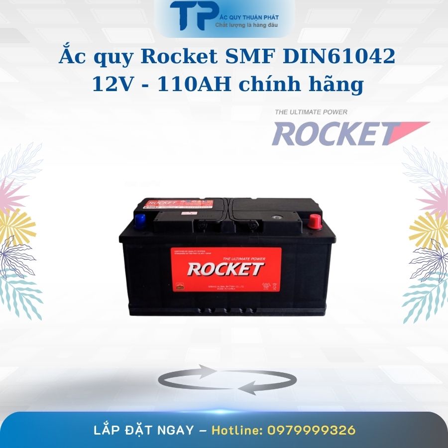 Ắc quy Rocket SMF DIN61042 12V - 110AH chính hãng
