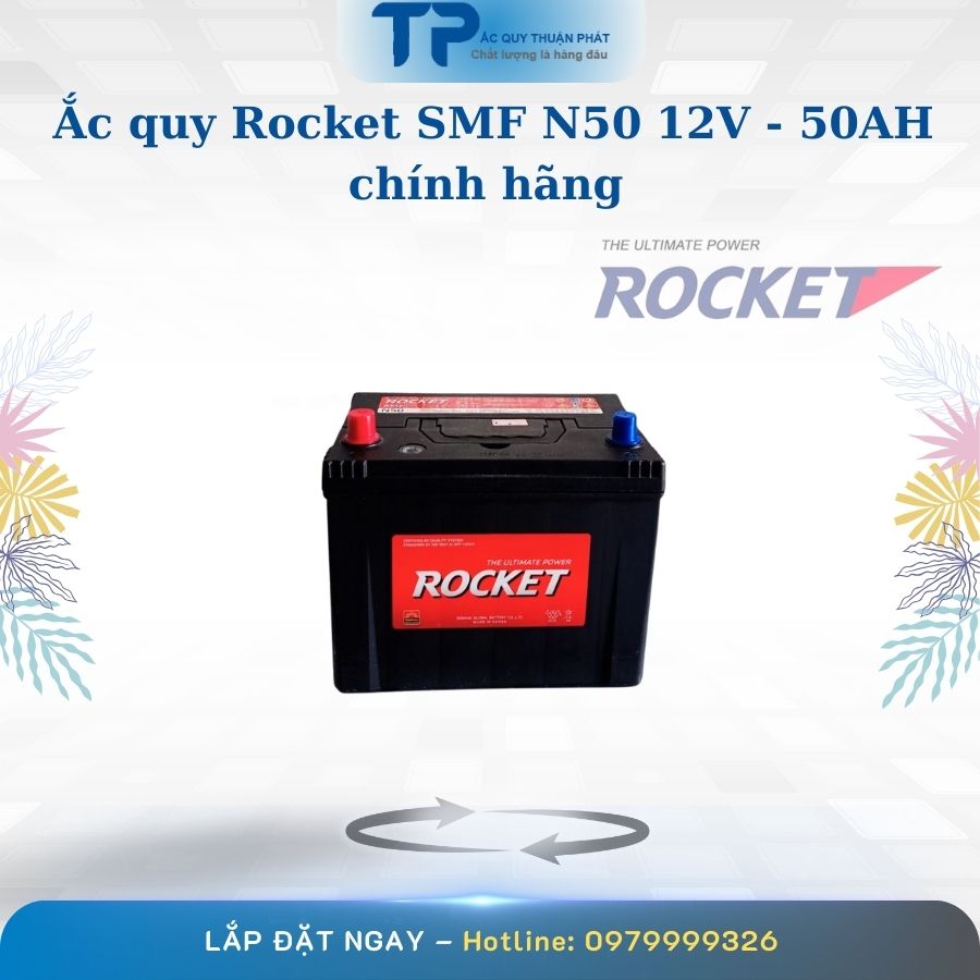 Ắc quy Rocket SMF N50 12V - 50AH chính hãng