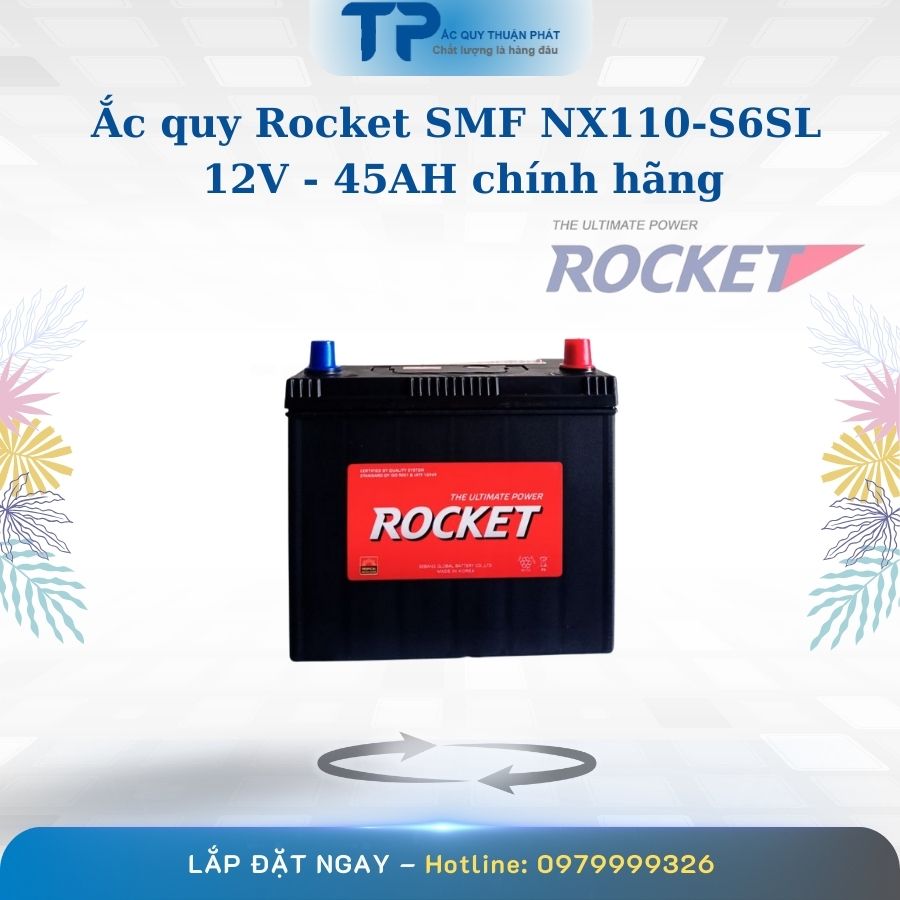 Ắc quy Rocket SMF NX110-S6SL 12V - 45AH chính hãng