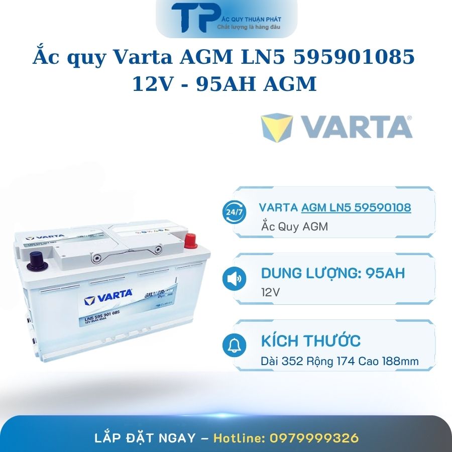Ắc quy Varta AGM LN5 595901085 12V - 95AH cọc chìm