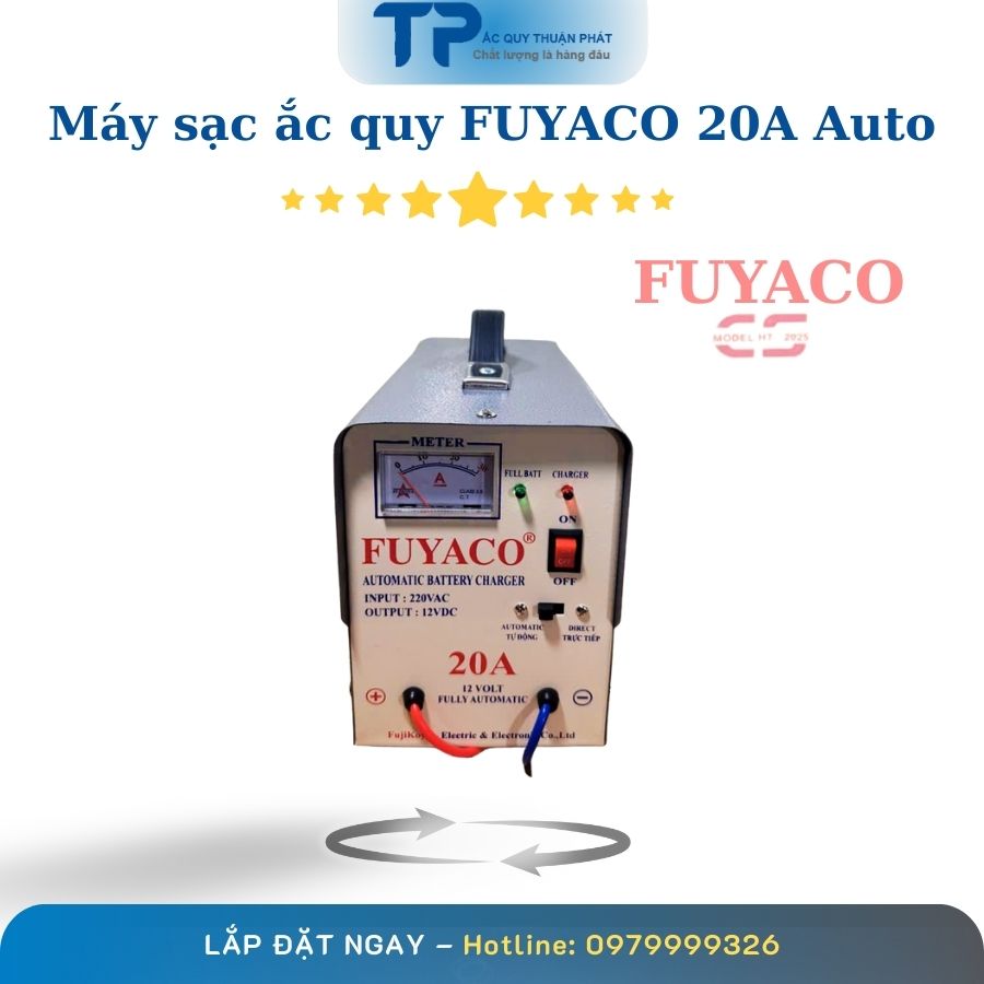 Máy sạc ắc quy Fuyaco 20A auto chính hãng