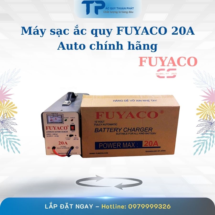 Máy sạc ắc quy Fuyaco 20A Auto chính hãng