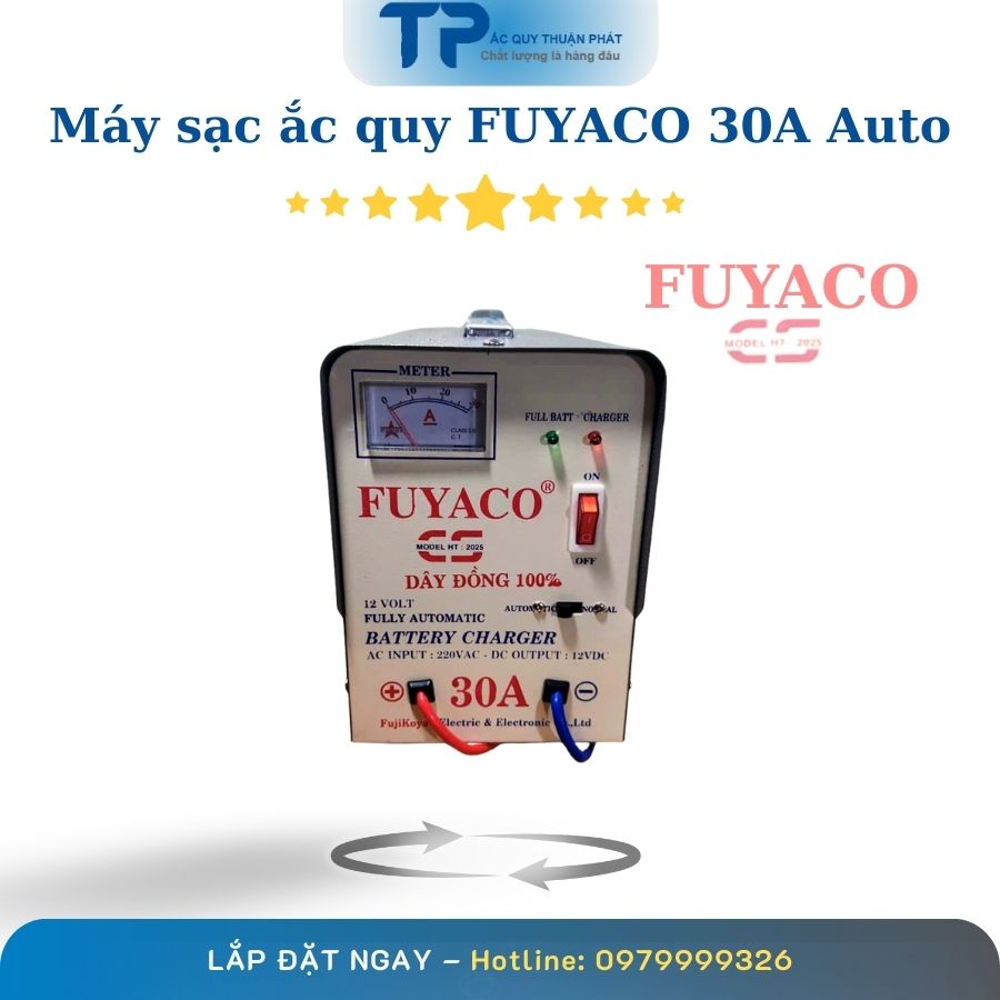 Máy sạc ắc quy Fuyaco 30A Auto dây đồng