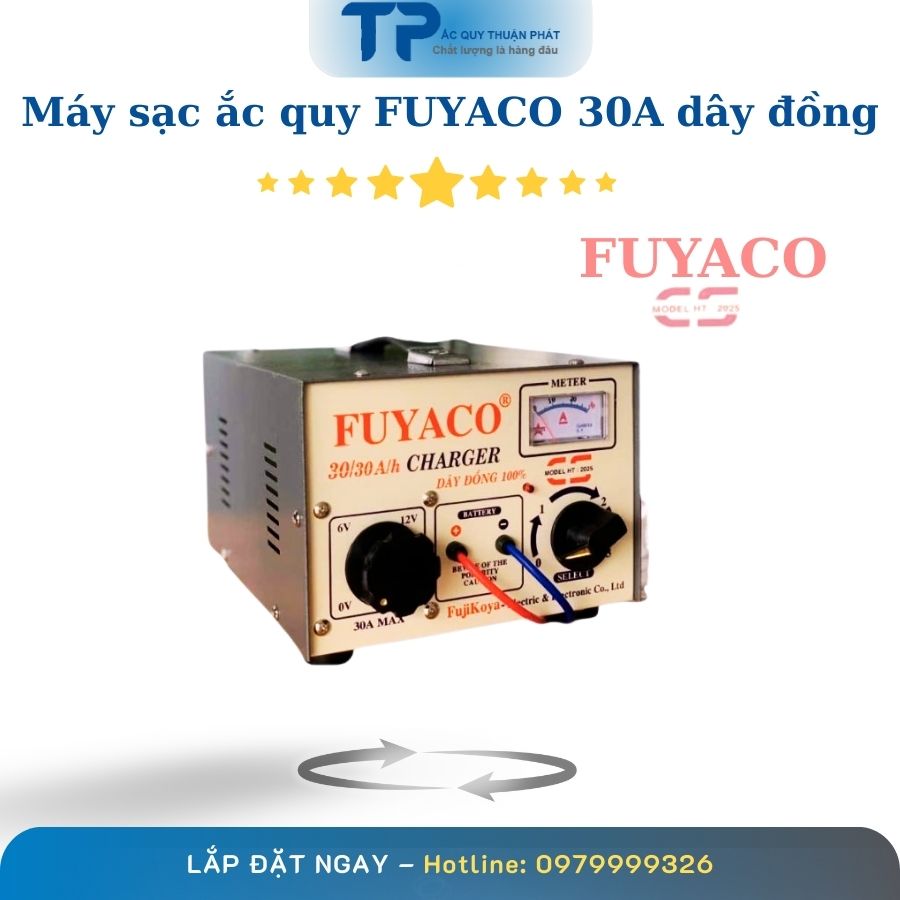 Máy sạc ắc quy Fuyaco 30A dây đồng
