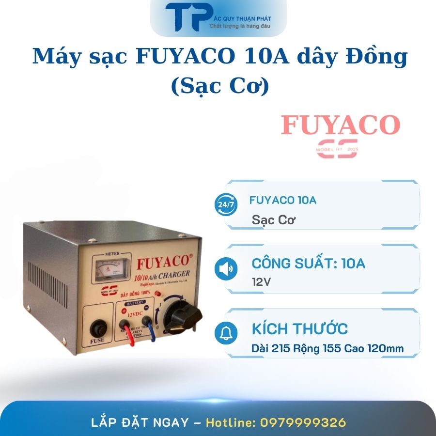 Máy sạc Fuyaco 10A dây đồng