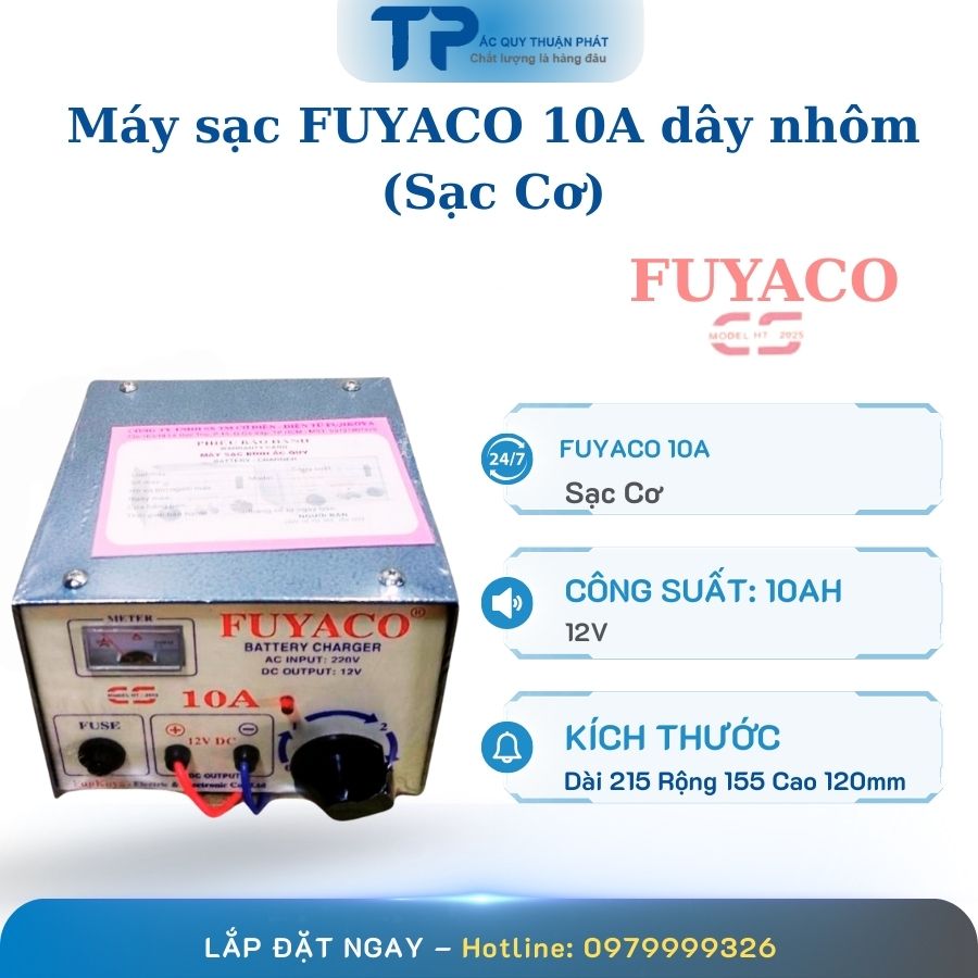 Máy sạc Fuyaco 10A dây nhôm
