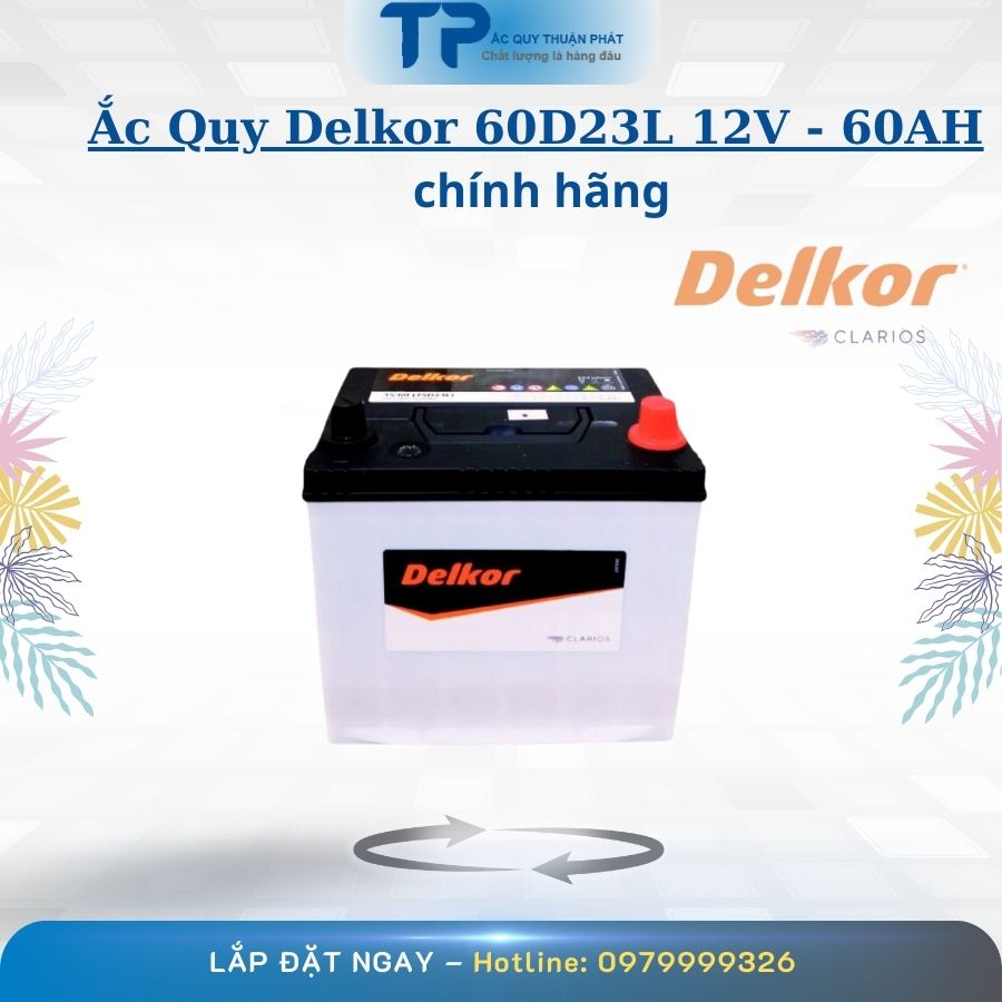 Ắc Quy Delkor 60D23L 12V - 60AH chính hãng