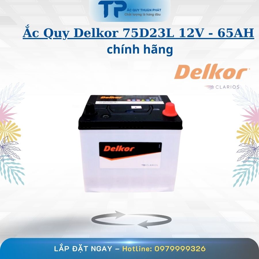 Ắc Quy Delkor 75D23L 12V - 65AH chính hãng