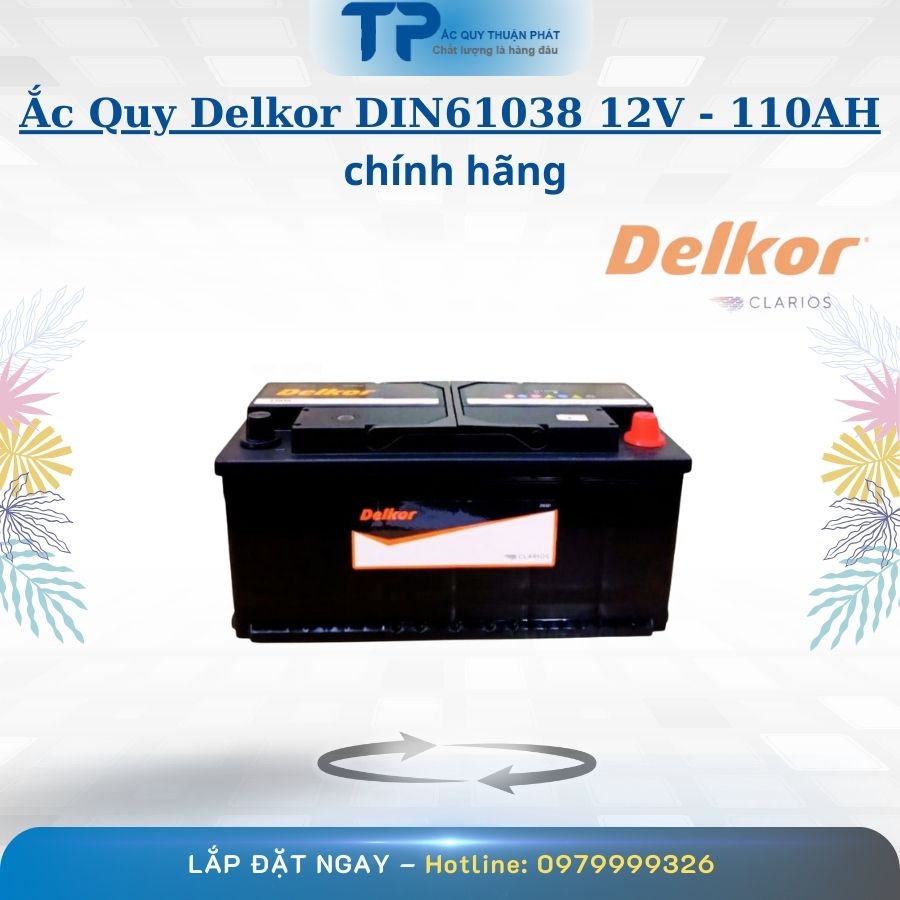 Ắc Quy Delkor DIN61038 12V - 110AH chính hãng