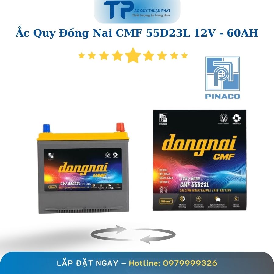 Ắc quy Đồng Nai CMF 55D23L 12V - 60AH