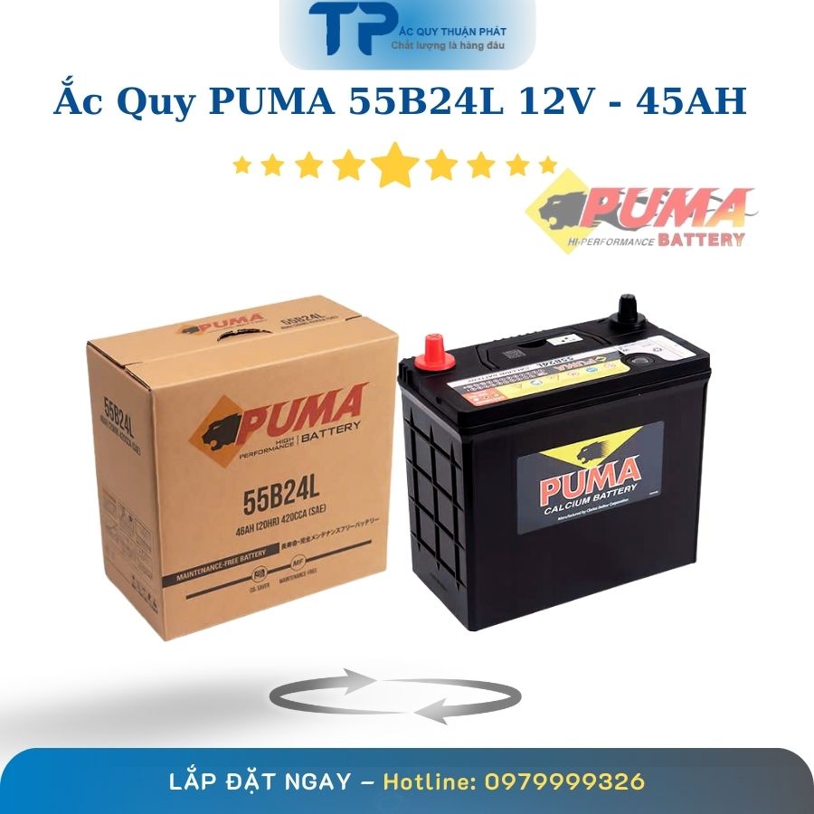 Ắc quy PUMA 55B24L 12V - 45AH