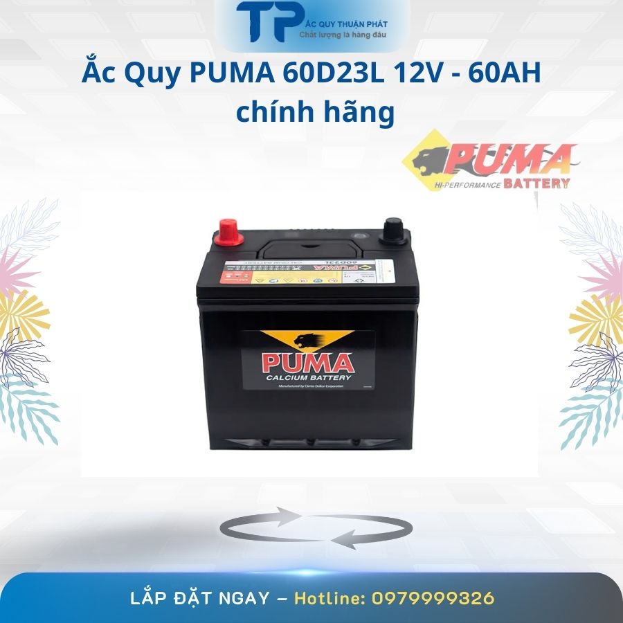 Ắc quy PUMA 60D23L 12V - 60AH chính hãng