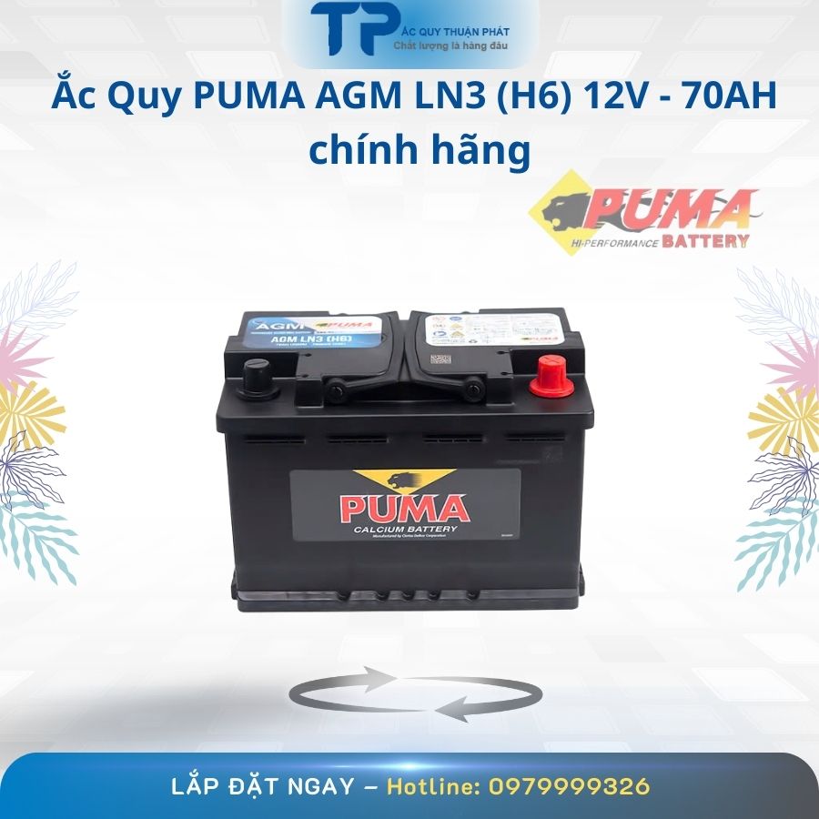 Ắc Quy PUMA AGM LN3 H6 12V - 70AH chính hãng