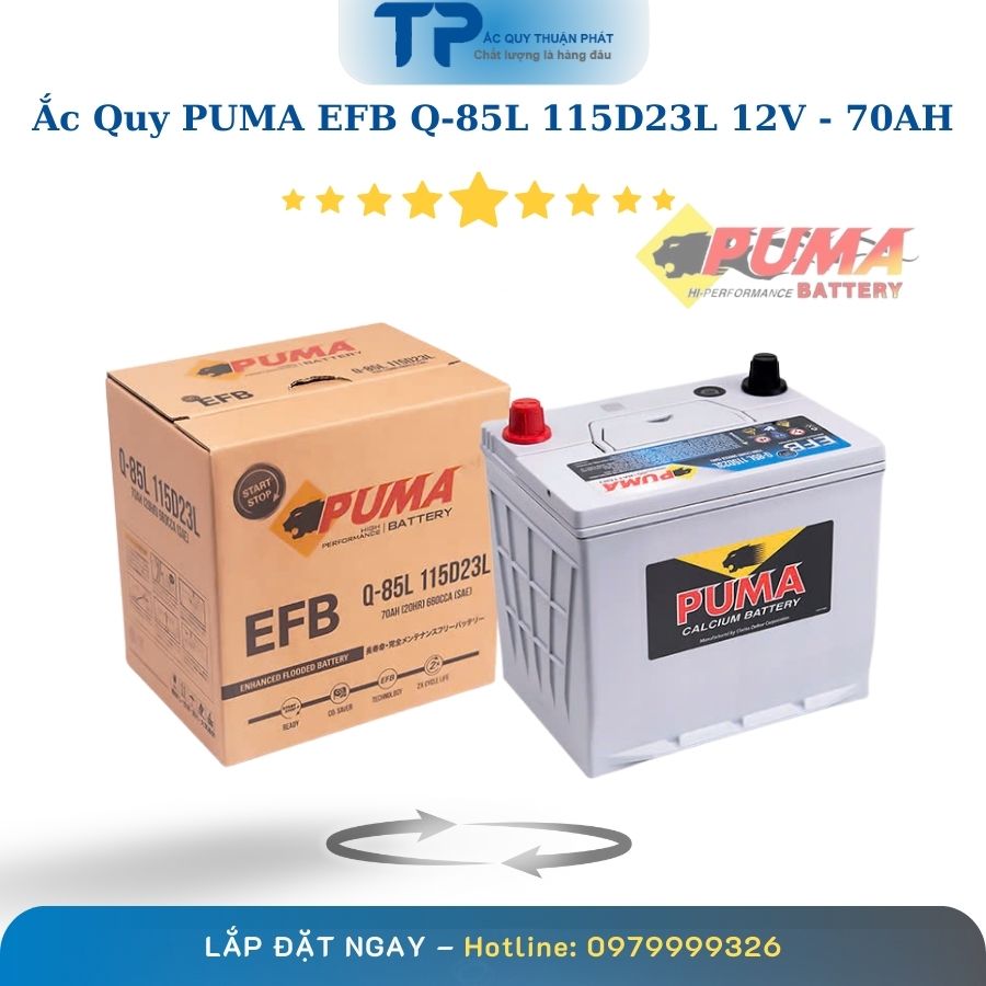 Ắc Quy PUMA EFB Q85L 115D23L 12V - 70AH