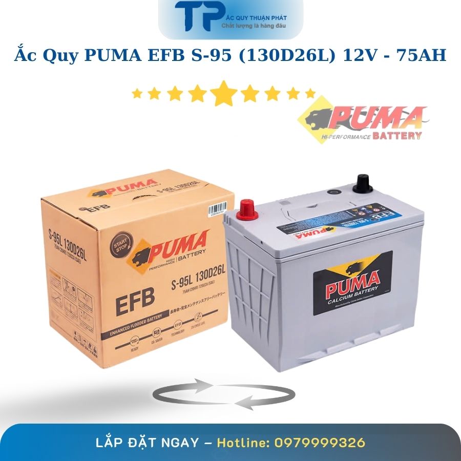 Ắc Quy PUMA EFB S-95 130D26L 12V - 75AH