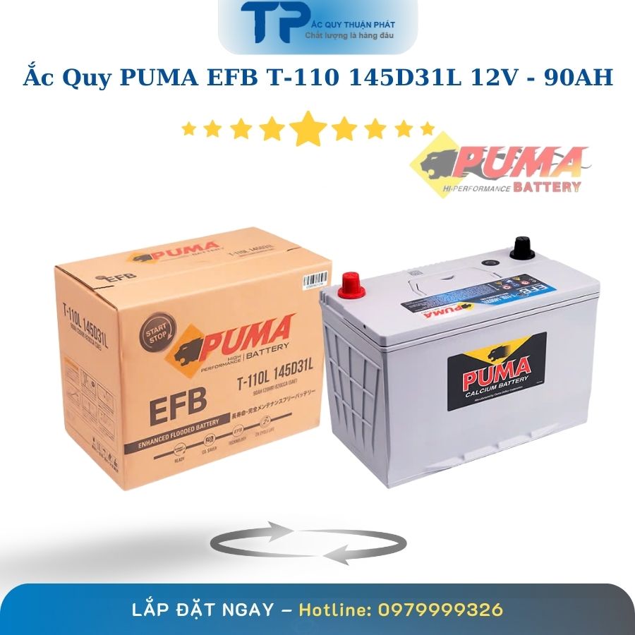 Ắc Quy PUMA EFB T-110 145D31L 12V - 90AH