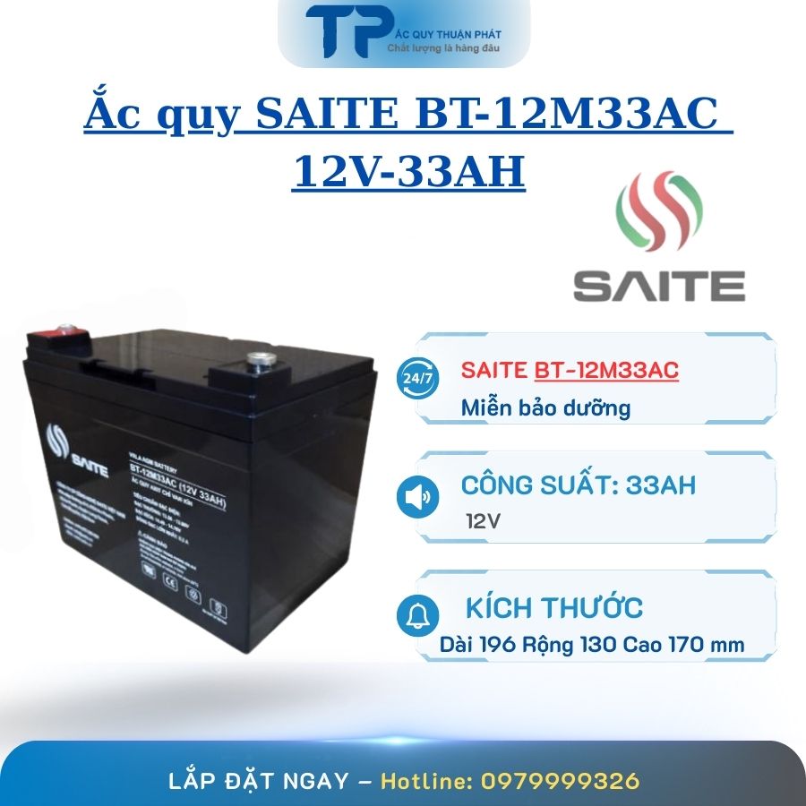 Ắc Quy Saite BT-12M33AC 12V  - 33AH chính hãng UPS