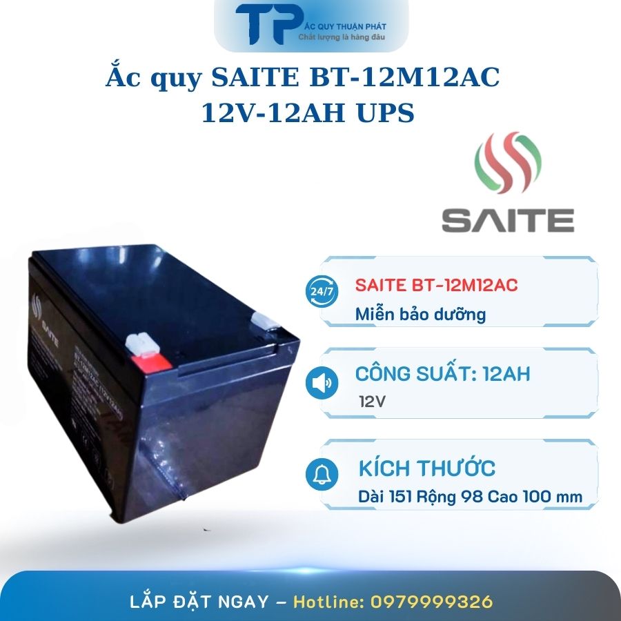 Ắc Quy Saite BT 12M12AC-12V - 12AH UPS