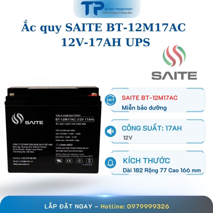Ắc Quy Saite BT-12M17AC 12V - 17AH UPS