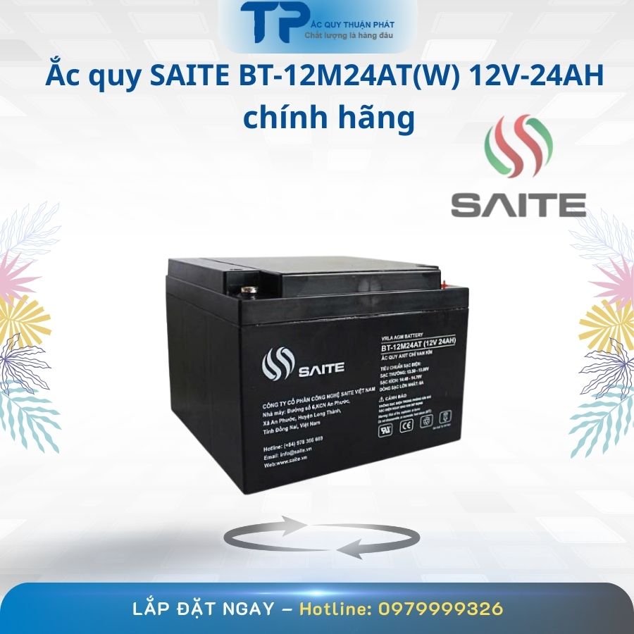 Ắc Quy Saite BT-12M25AT(W) 12V - 24AH chính hãng