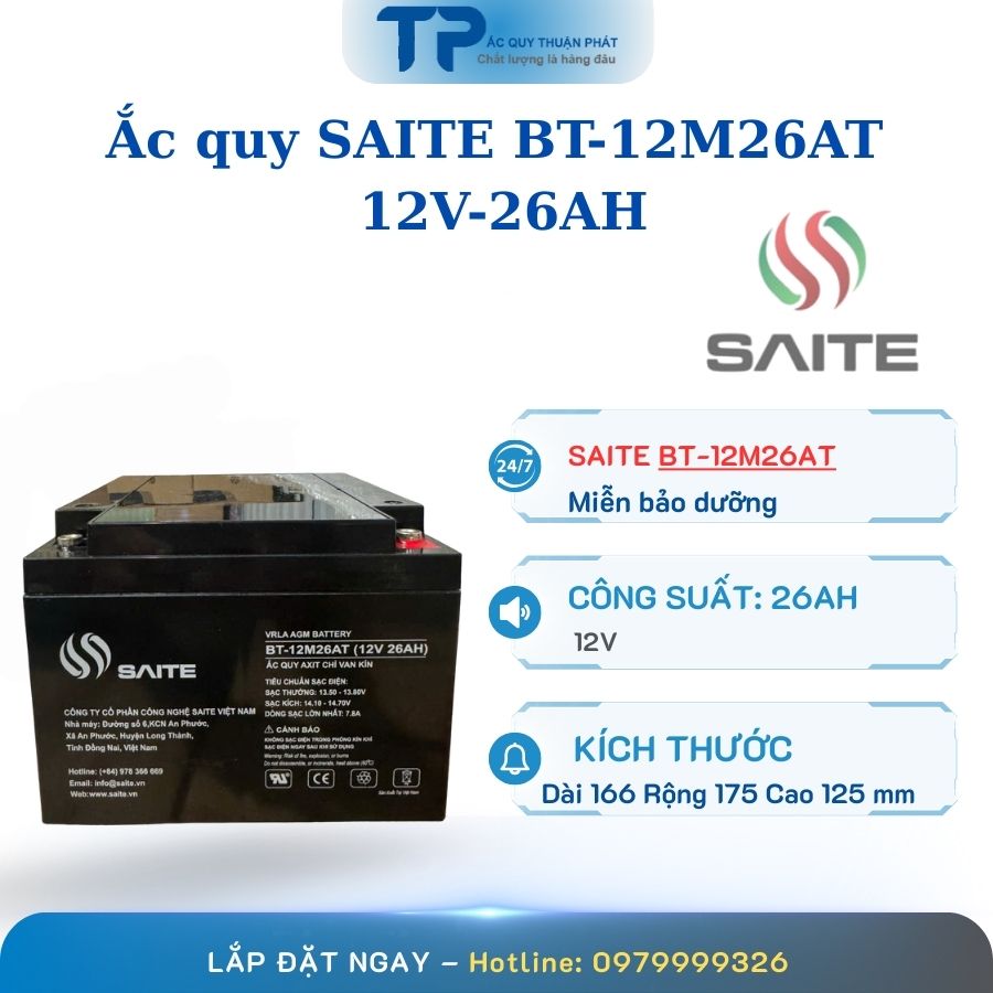 Ắc Quy Saite BT-12M26AT 12V - 26AH UPS