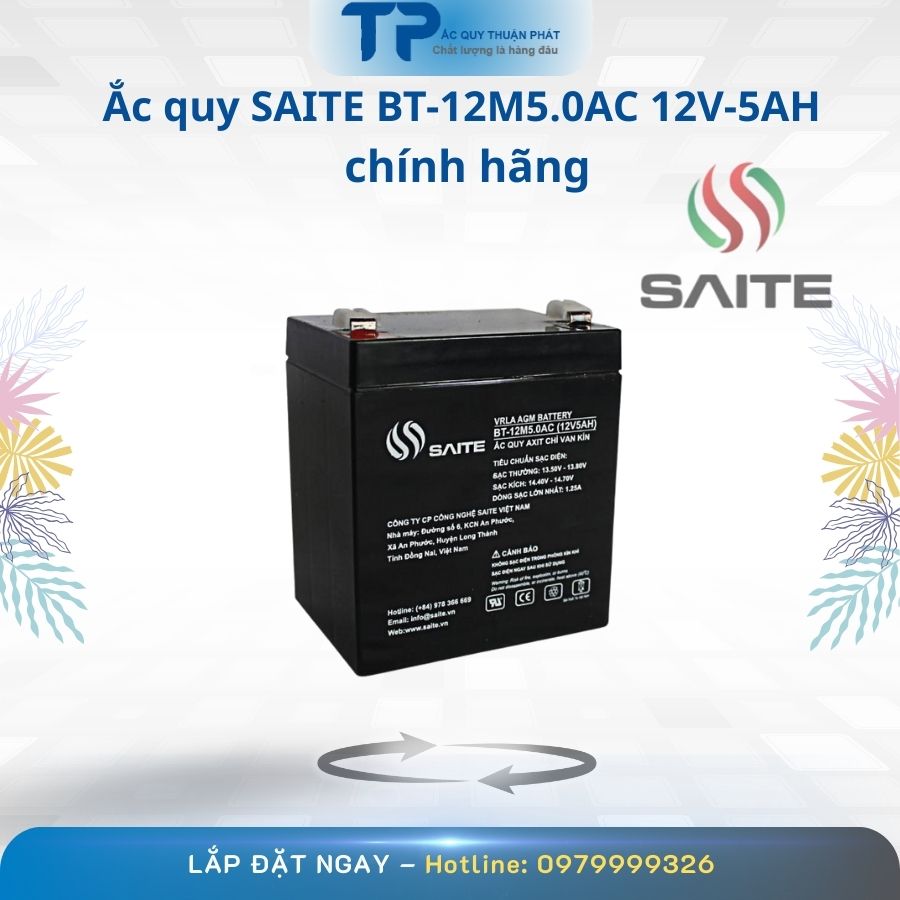 Ắc Quy Saite BT 12M5.0AC 12V - 5AH chính hãng