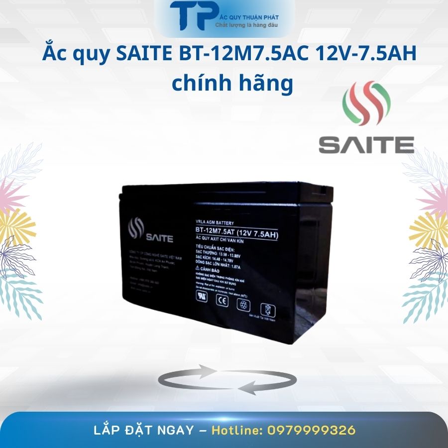 Ắc Quy Saite BT 12M7.5AC 12V - 7.5AH chính hãng