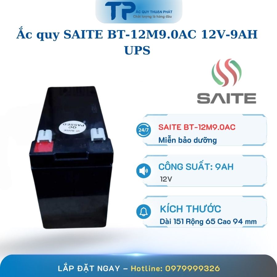 Ắc Quy Saite BT 12M9.0AC 12V - 9AH UPS
